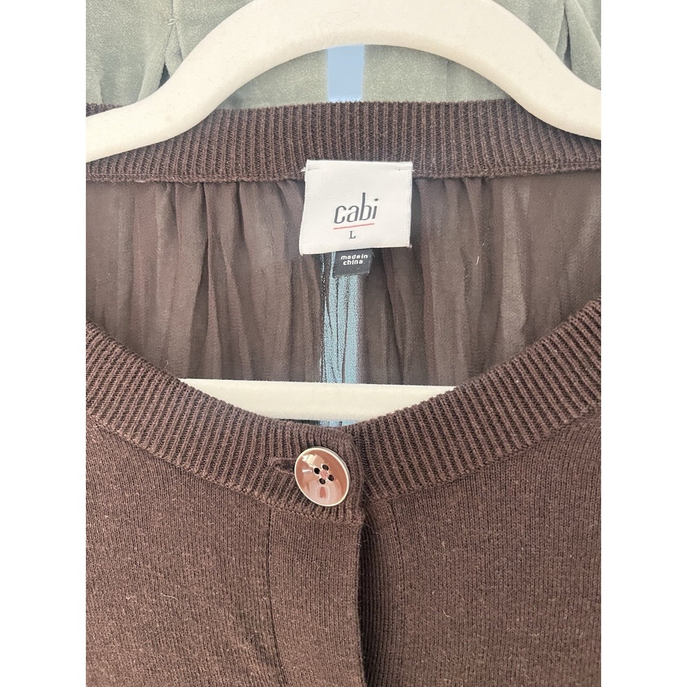 Cabi Sweater Cardigan Women's Mesh Back Brown Size - Picture 4 of 11